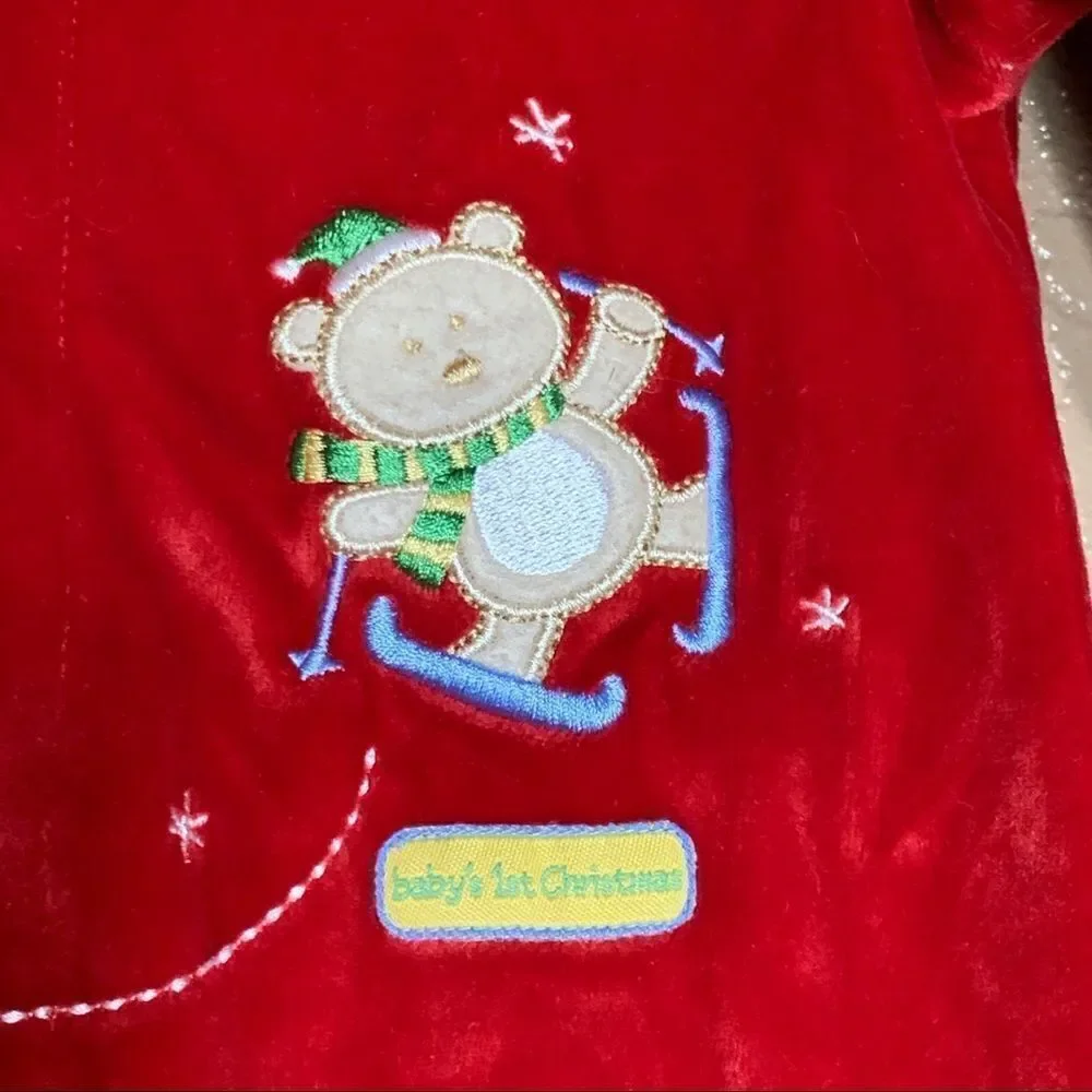 ‎Carters Baby’s 1st Christmas one piece footies